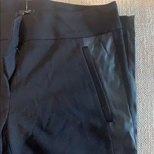 Loft black pants with leather trim